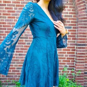 Free People Teal dress in size 2